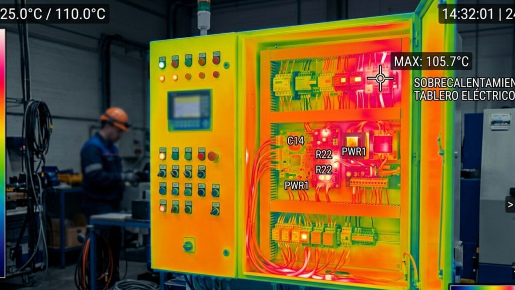 Calentamiento en tableros en Industria
